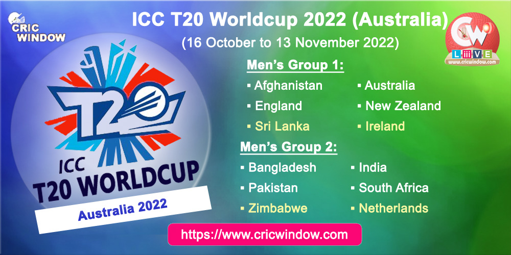 Match Schedule of ICC Worldt20 UAE 2022