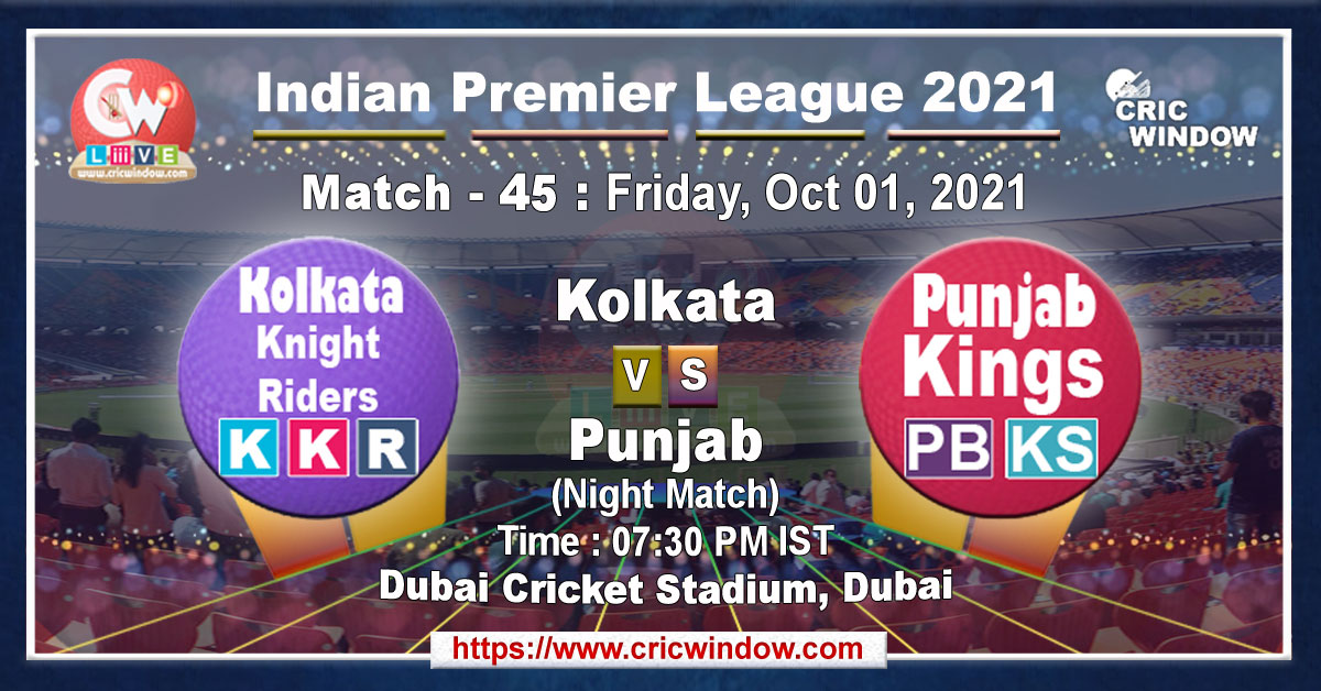 IPL KKR vs PBKS match live previews 2021