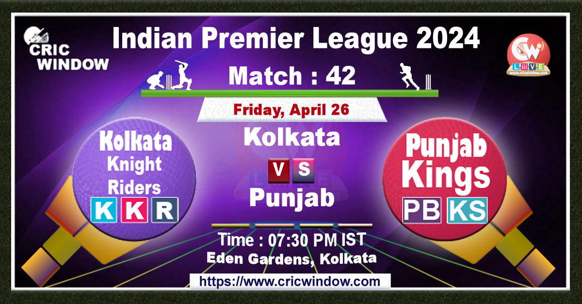 IPLT20 Match 42 : KKR vs PBKS Live