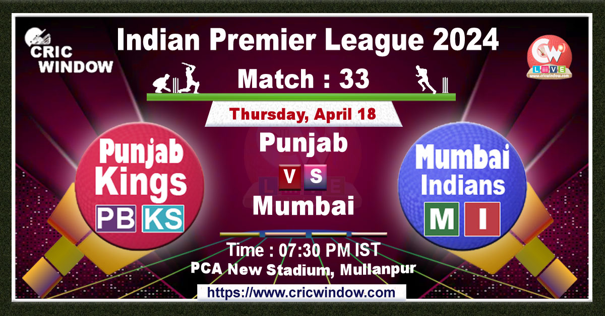 IPL PBKS vs MI live match action