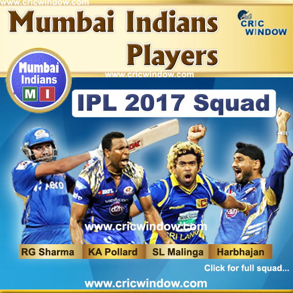 ipl2017 Mumbai squad