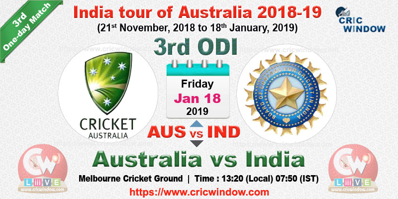 3rd one-day Australia vs India live action