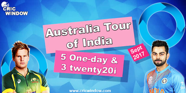 Australia tour of India for ODI and t20i Series 2017