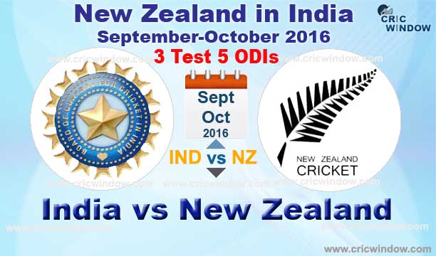 New Zealand vs India Series 2016