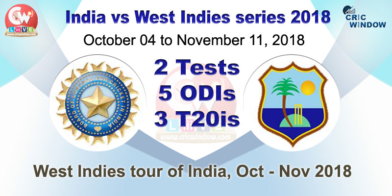 Ind vs WI match results series 2018