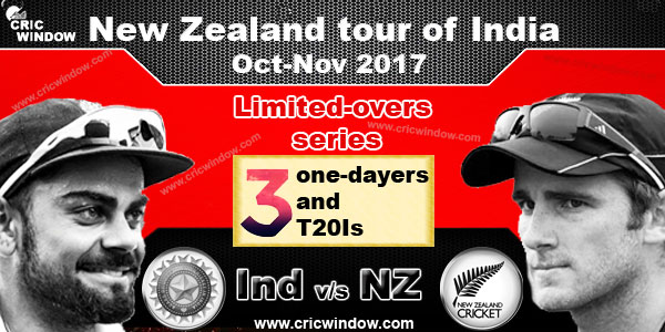 New Zealand tour of India for ODI and t20i Series 2017
