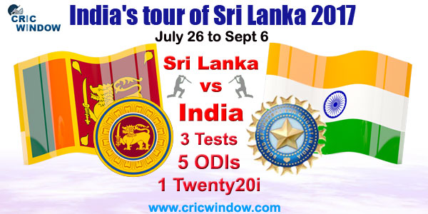 India tour of Sri Lanka Schedule 2017