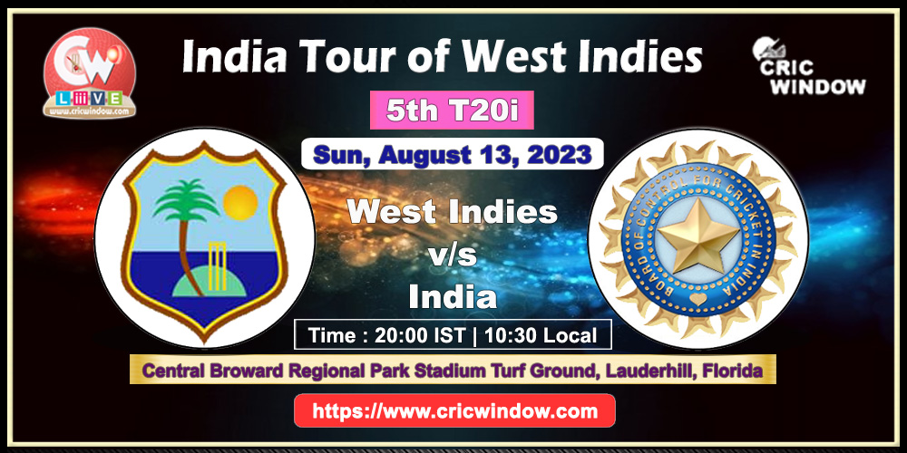 5th t20i : West Indies vs India live action 2023