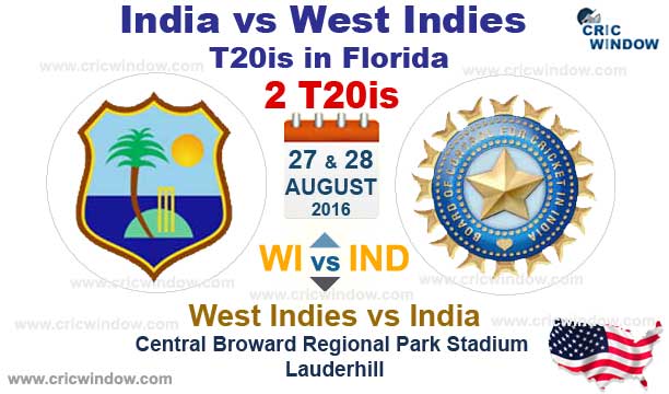 T20Is between Ind v WI in Florida