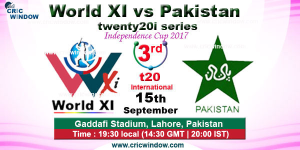 World XI vs Pak 3rd t20i live