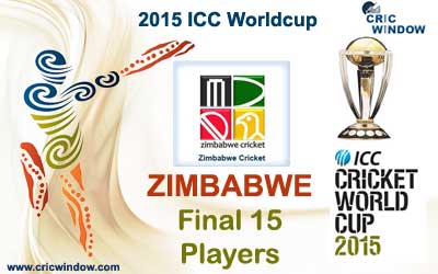 Zimbabwe final 15 squad for icc worldcup 2015