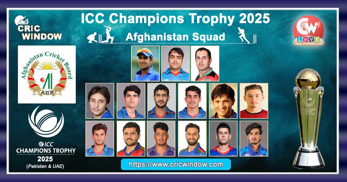 Afghanistan squad for champions trophy 2025