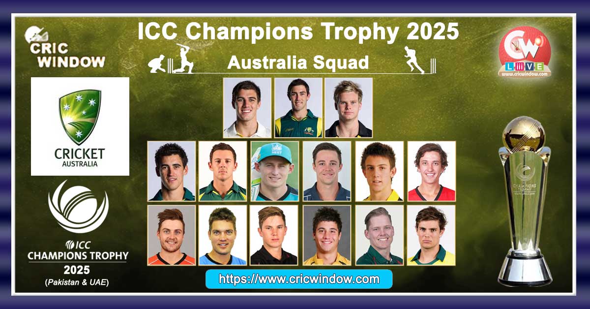 Australia squad for champions trophy 2025