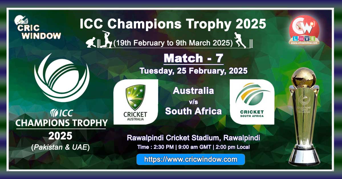 Aus vs SA Champions Trophy Match live 2025