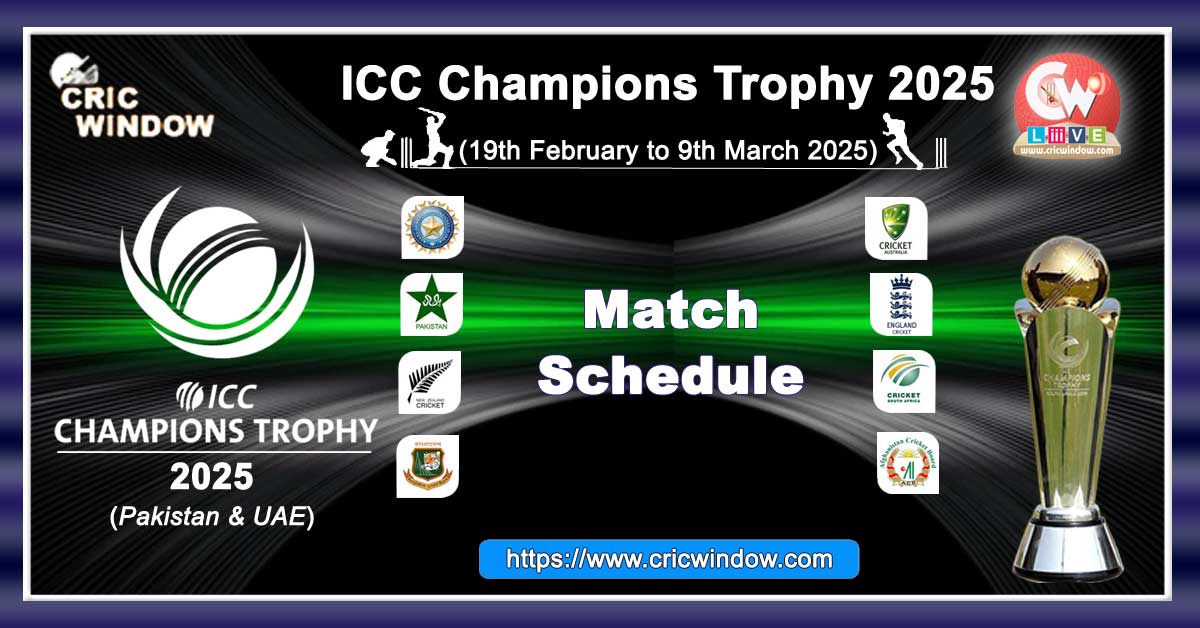 Icc Test Champions Trophy 2025 Schedule Moina Terrijo