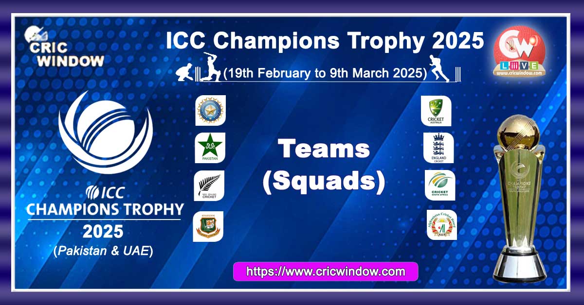 Squad for champions trophy 2025