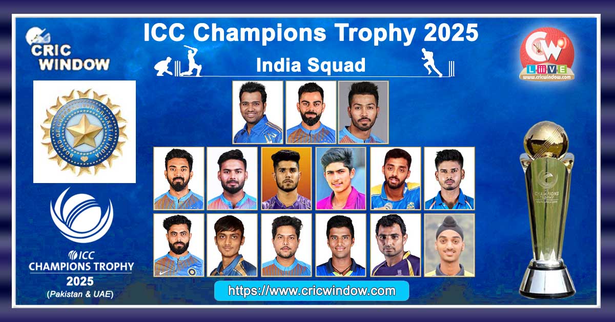 India squad for champions trophy 2025