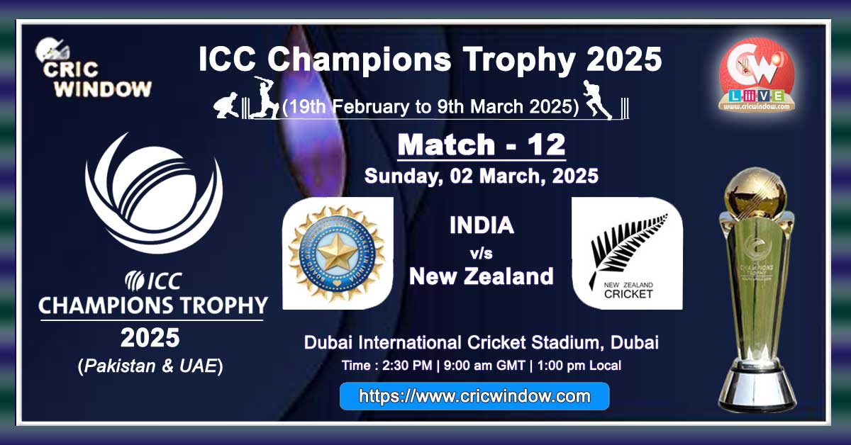 Ind vs NZ Champions Trophy Match live 2025