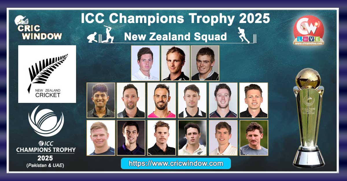 New Zealand squad for champions trophy 2025