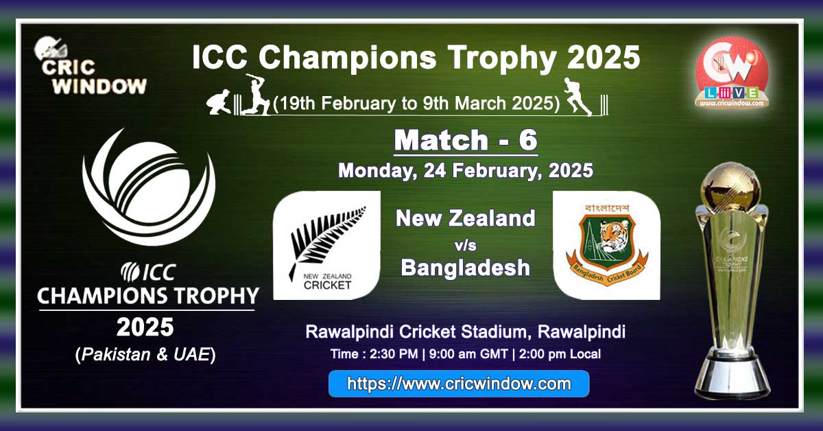 NZ vs Ban Champions Trophy Match live 2025