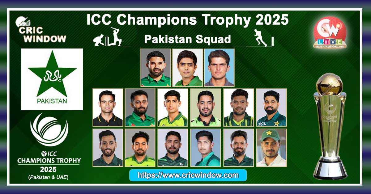 Pakistan squad for champions trophy 2025