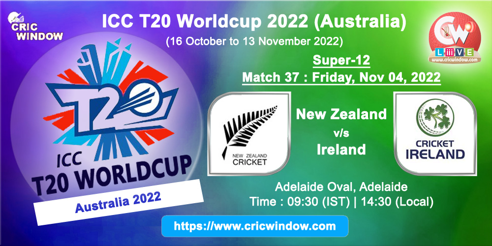 ICC t20 worldcup New Zealand vs Ireland live 2022