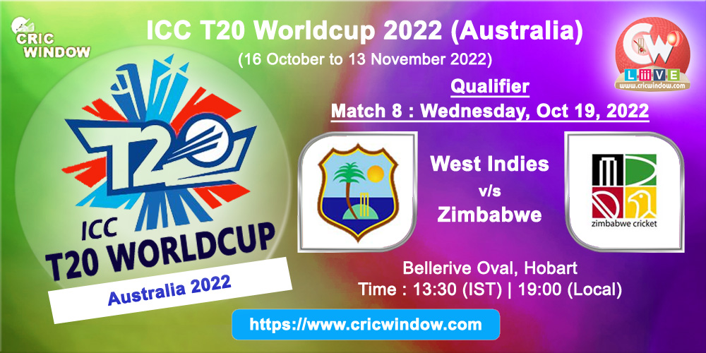 West Indies vs Zimbabwe ICC t20 worldcup live 2022