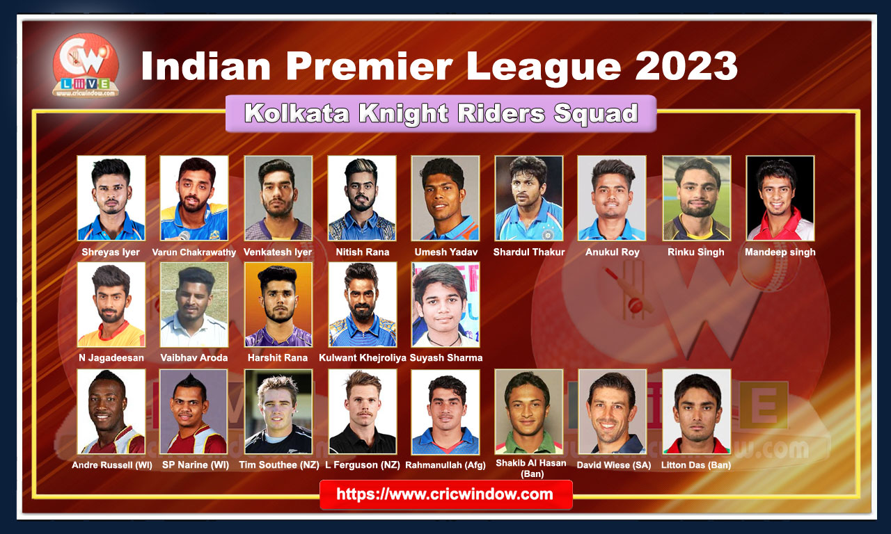 Ipl 16 Kolkata Knight Riders Squad 2023