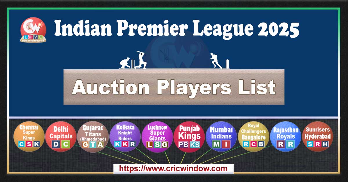 IPL Auction registered players list 2025