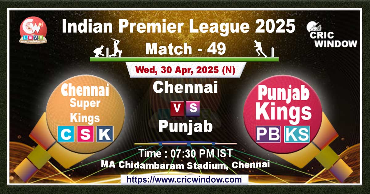 IPL CSK vs PBKS match previews 2025