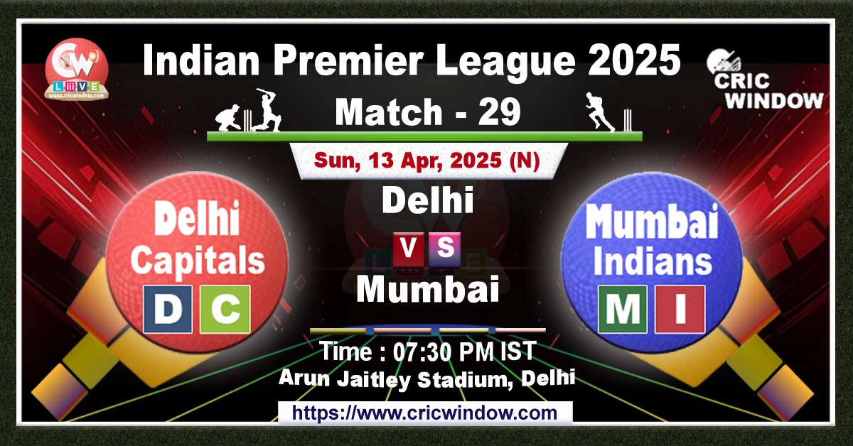 IPL DC vs MI match live 2025