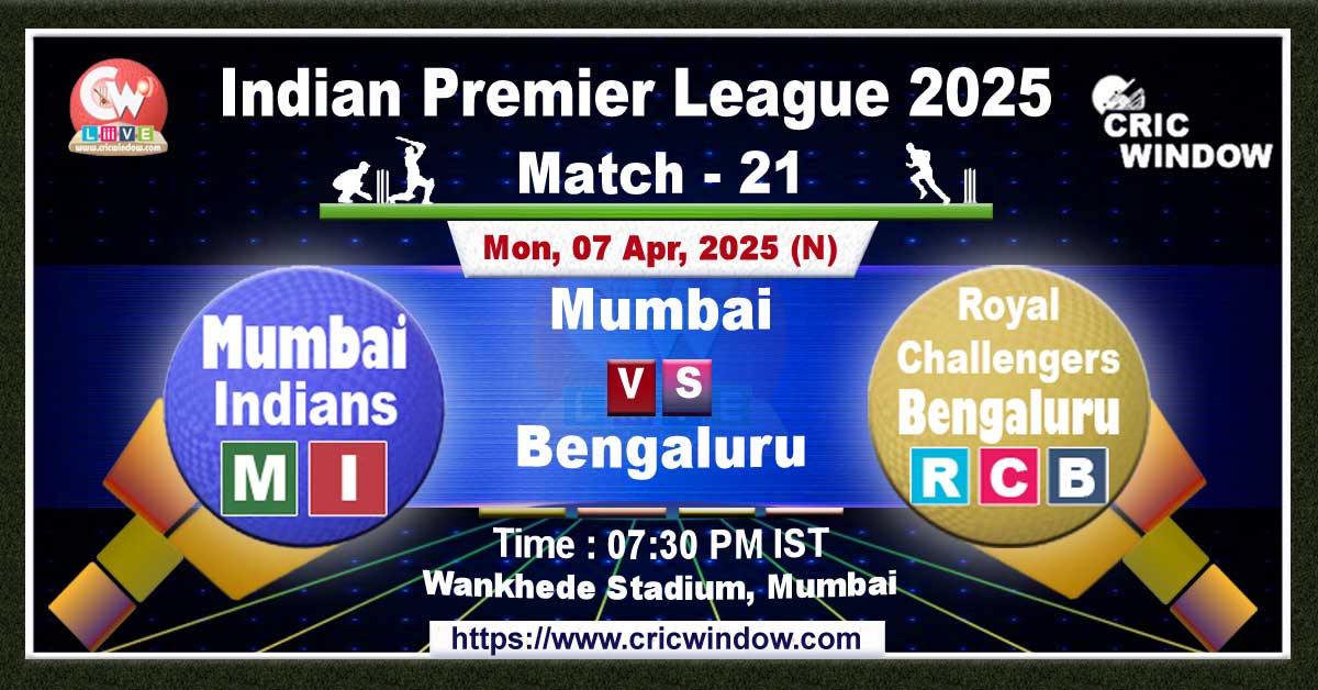 IPL MI vs RCB match live 2025