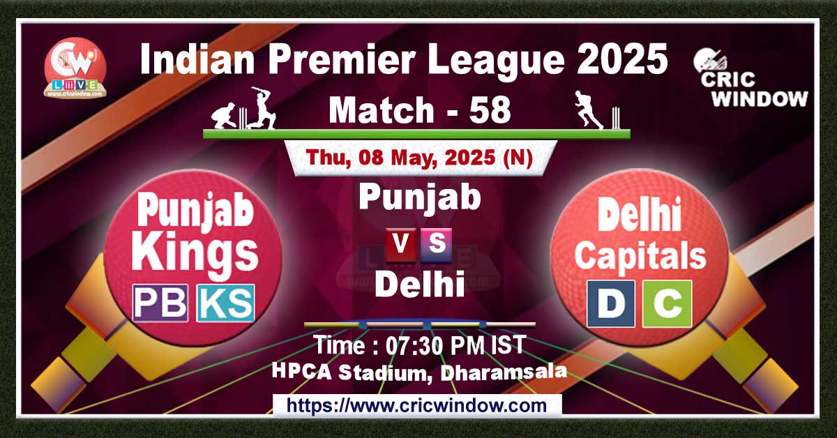 IPL PBKS vs DC match live 2025