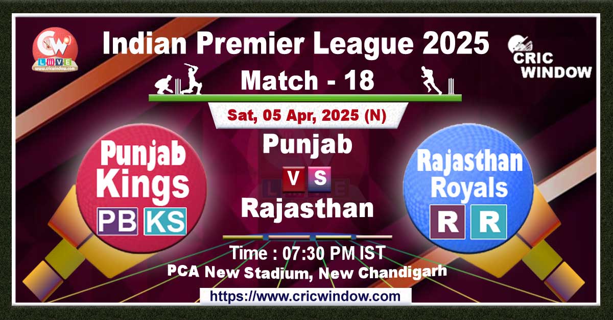 IPL PBKS vs RR match live 2025