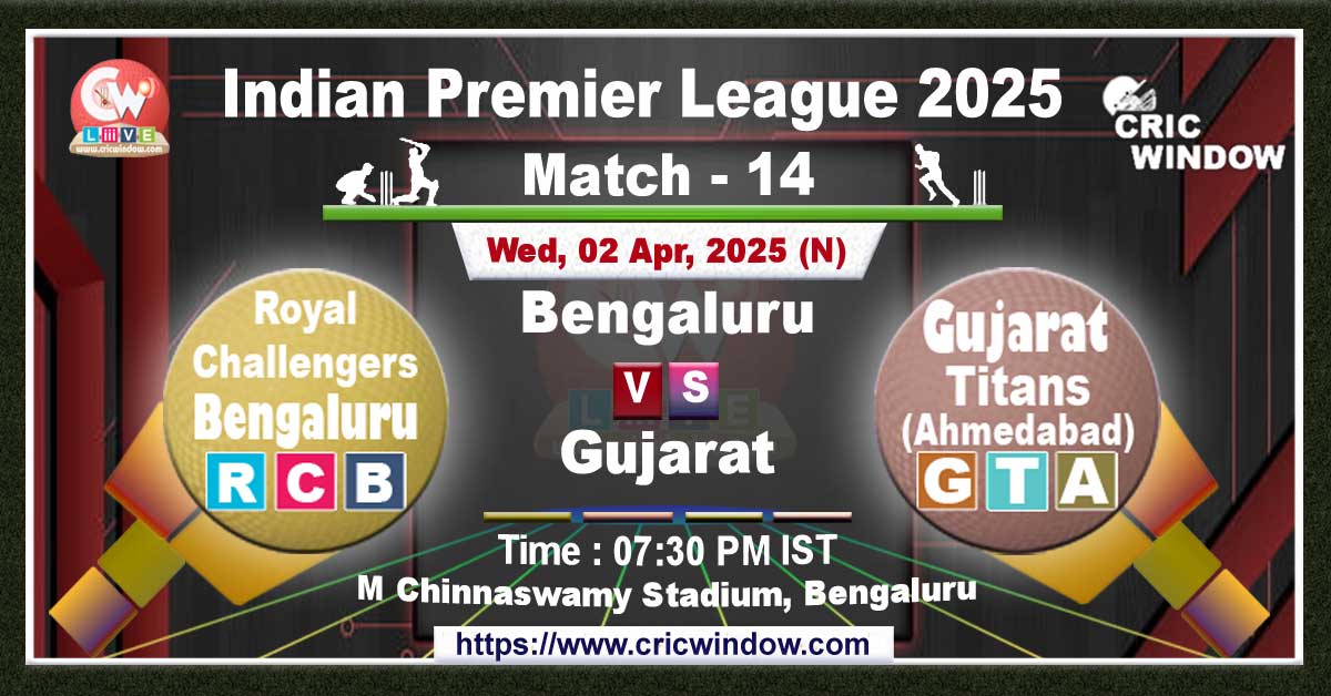 IPL RCB vs GT match live 2025