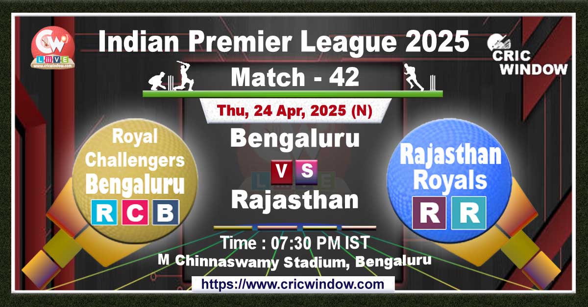 IPL RCB vs RR match live 2025