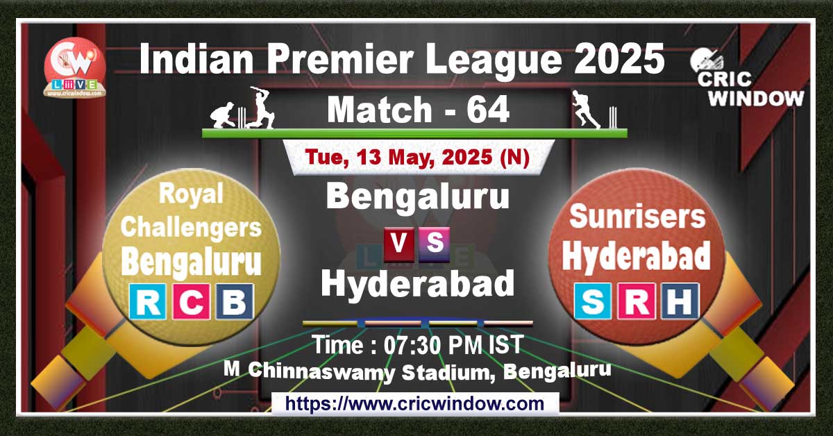 IPL RCB vs SRH match live 2025