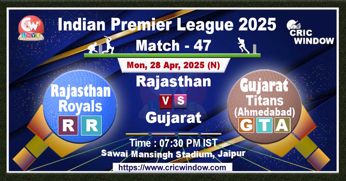 IPL RR vs GT match live 2025