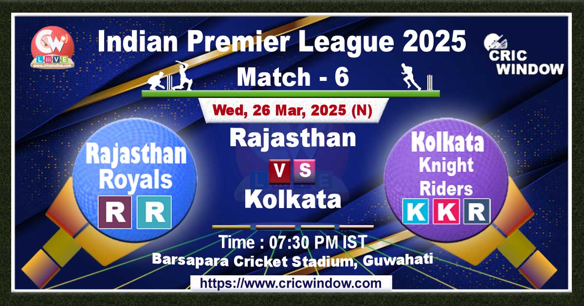 IPL RR vs KKR match live score