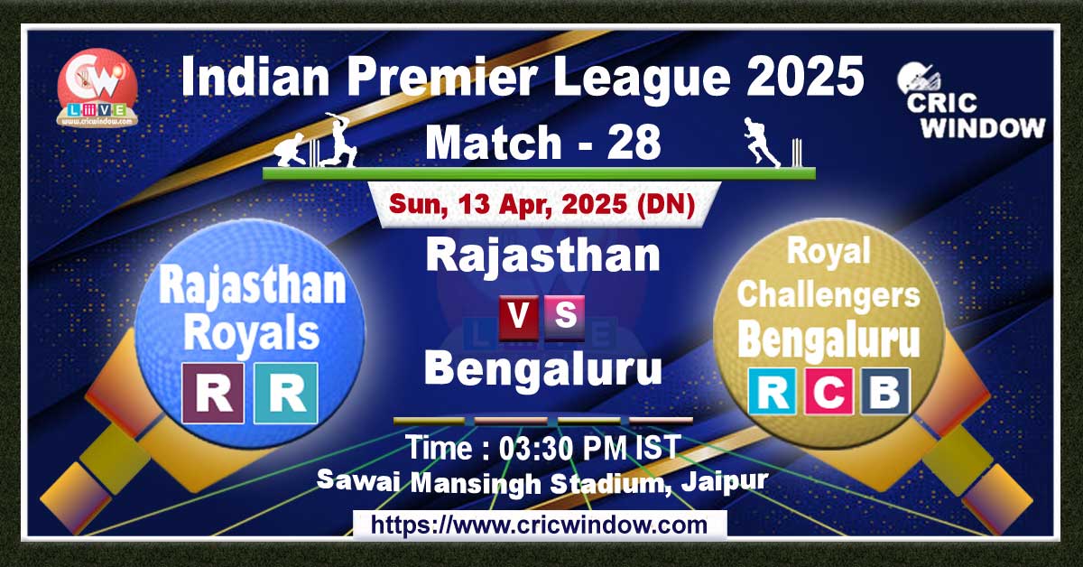 IPL RR vs RCB match live 2025