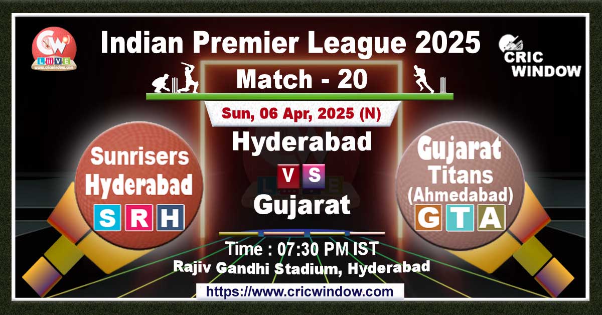 IPL SRH vs GT match live 2025