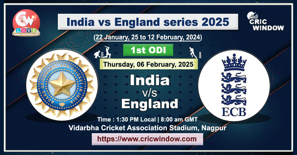 1st oneday India vs England live 2025