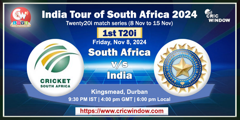 1st t20i : South Africa vs India vs live 2024