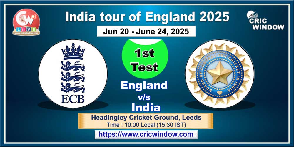 1st Test : England vs India live 2025