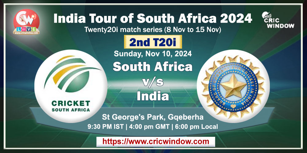 2nd T20i : South Africa vs India t20i live 2024