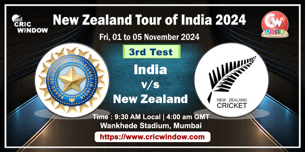 3rd Test India vs New Zealand live