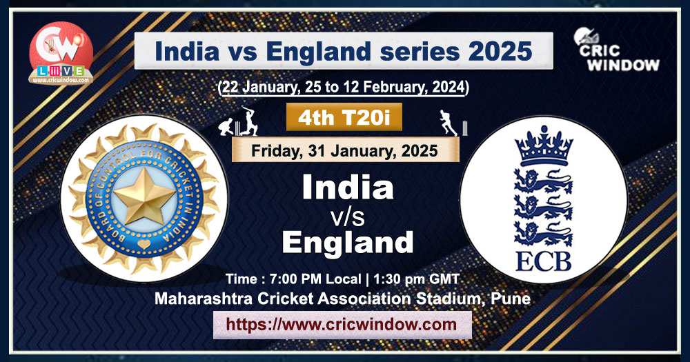 4th t20i India vs England live 2025