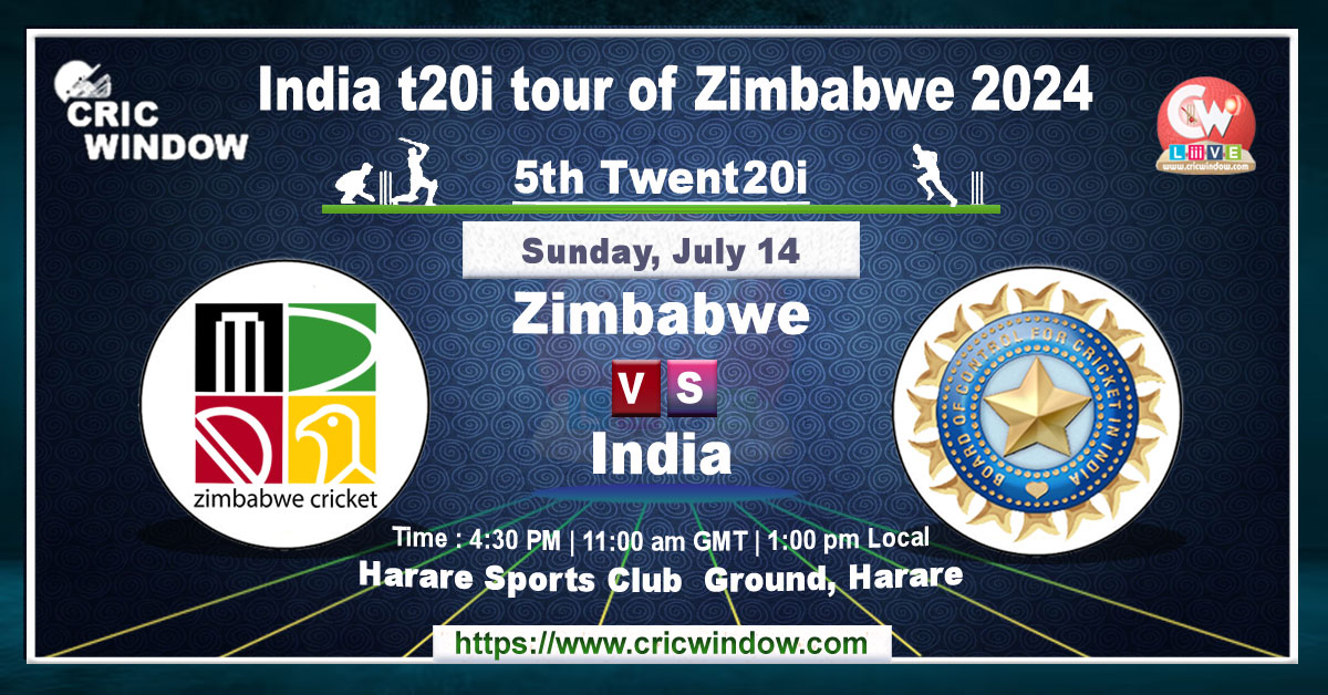 5th T20i Zimbabwe vs India live 2024