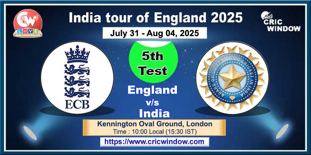 5th Test Eng vs Ind live action