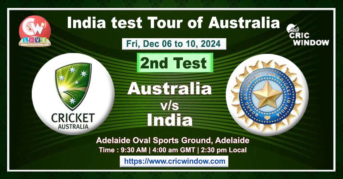 2nd Test : Australia vs India live 2024